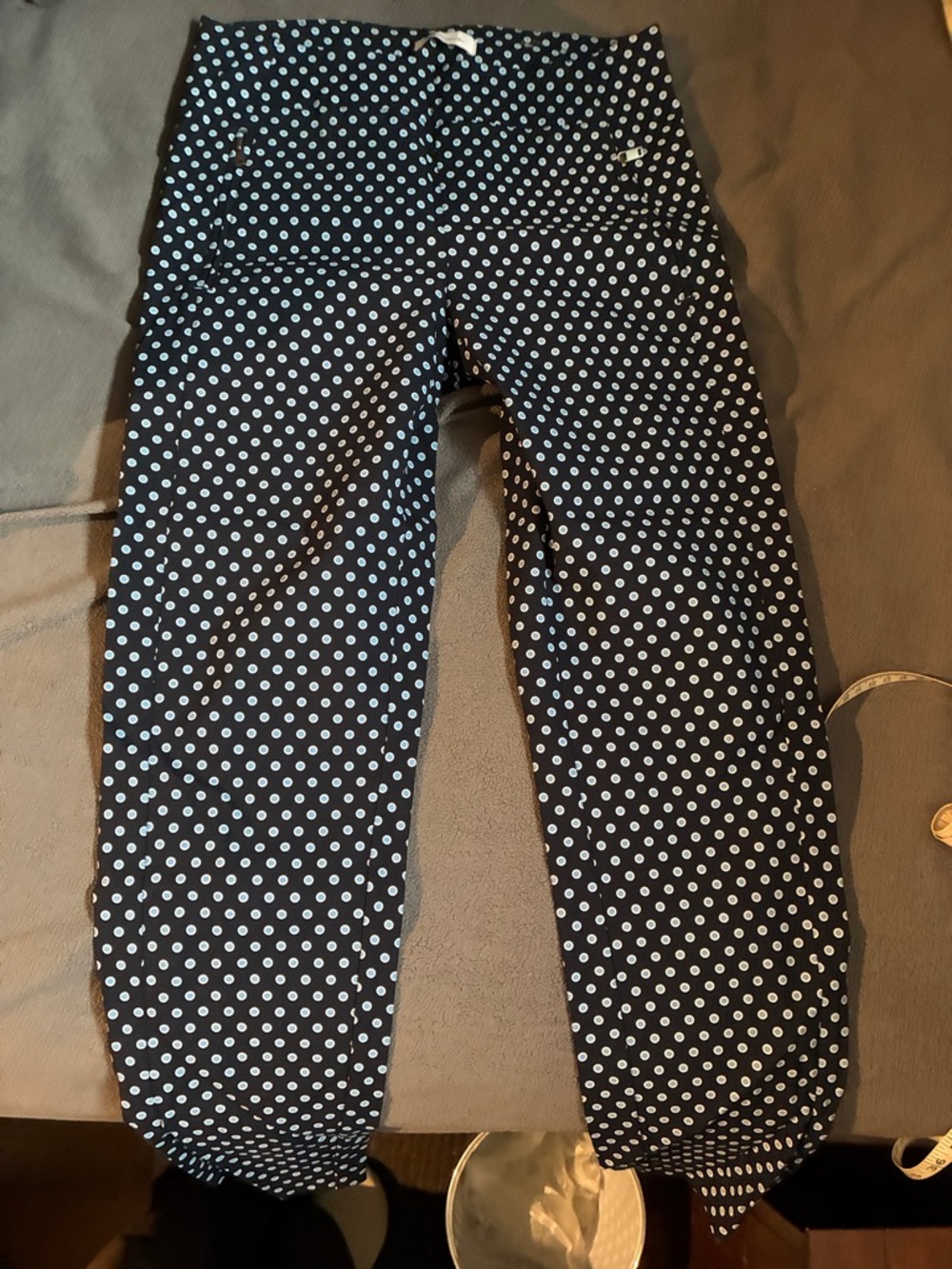 Reitmans Black Leggings with White Polka Dots